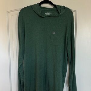 Vineyard Vines Hooded Men's Forest Green Long Sleeve Tee